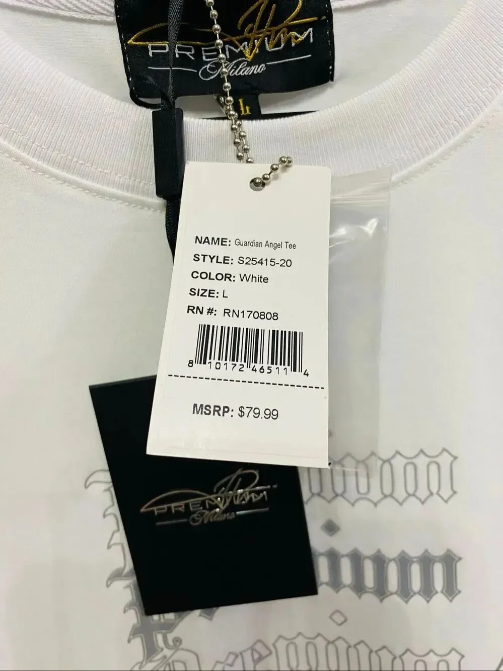 Premium Milano Mens Streetwear T-Shirt Sz L